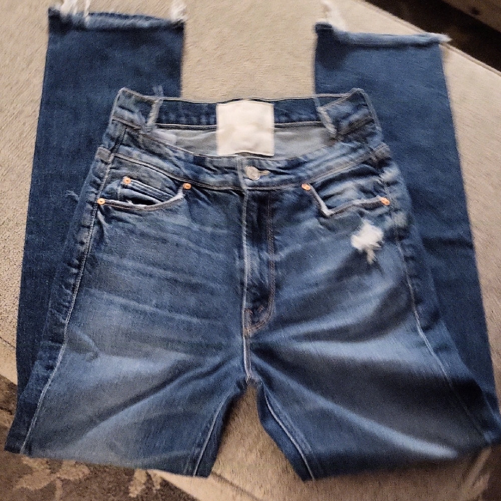 MOTHER Women's Straight Leg Jeans in Classic Blue